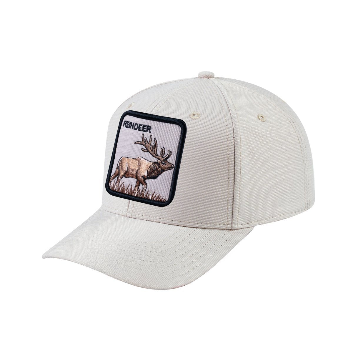 Reindeer V2 6-Panel Baseball Cap with Beige front and Beige back